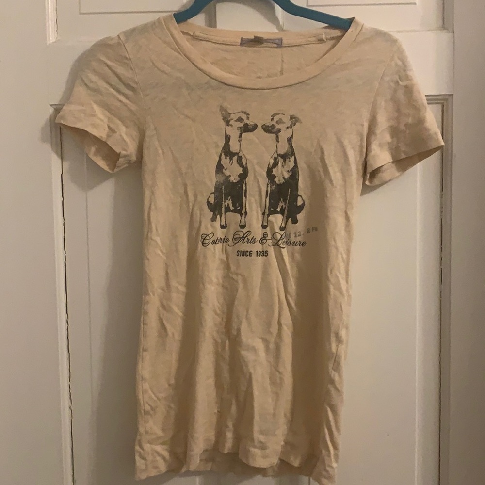 J.Crew Cream T-Shirt w/Dog Print